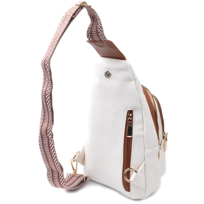 Стильна сумка жіноча з однією лямкою через плече з екошкіри Vintage 22757 Білий