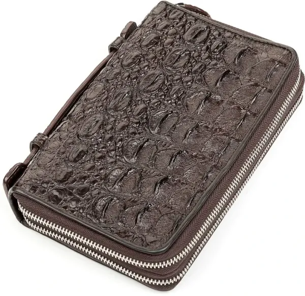 Клатч CROCODILE LEATHER 18264 з натуральної шкіри крокодила Коричневий