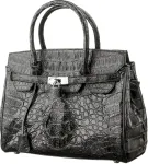 Сумка жіноча CROCODILE LEATHER 18265 із натуральної шкіри крокодила Чорна
