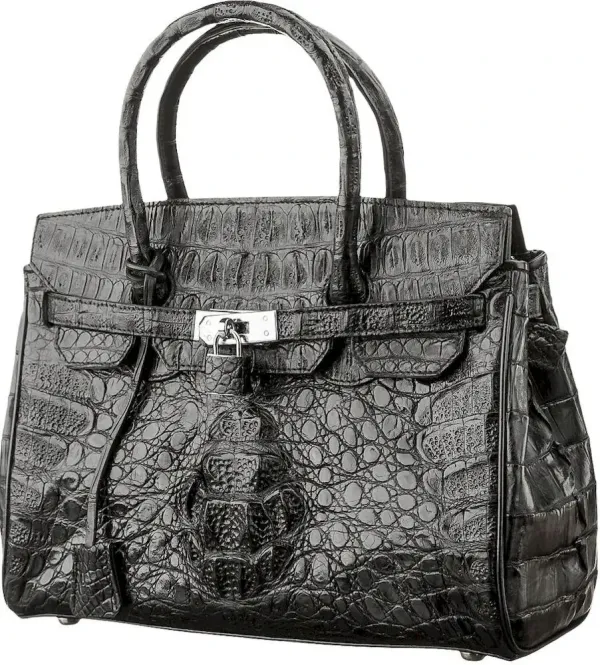 Сумка жіноча CROCODILE LEATHER 18265 із натуральної шкіри крокодила Чорна