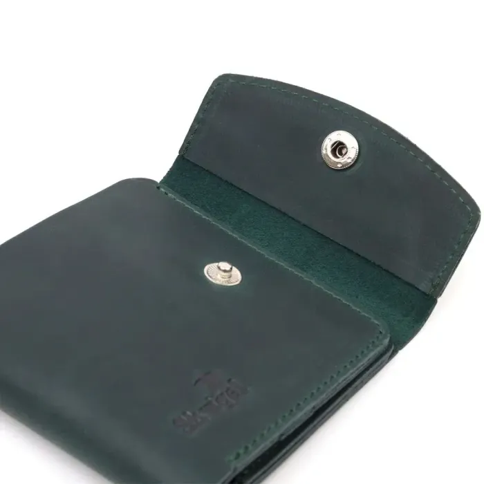 Урожай шкіряний портмоне Shvigel 16615 Зелений