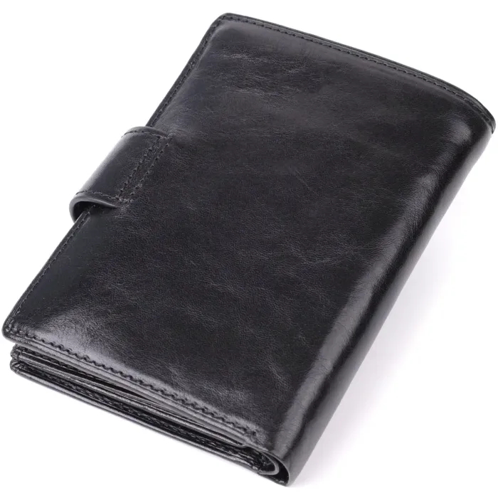 Зручний гаманець із глянсової натуральної шкіри Tony Perotti 20875_1 (1693 nero) Чорний