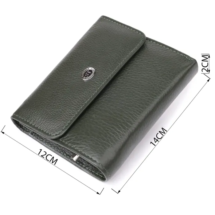 Жіночий гаманець середнього розміру із натуральної шкіри ST Leather 23074 Зелений