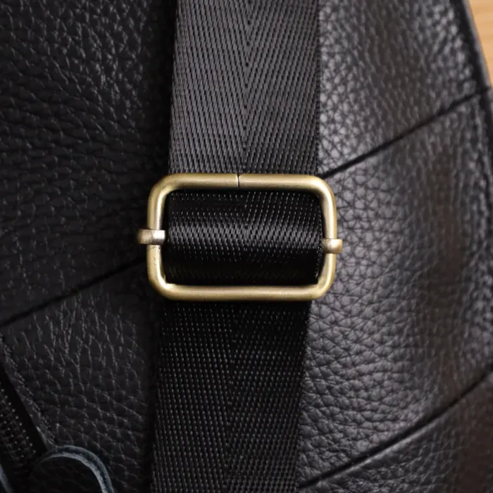 Стильна сумка для чоловіків з великою кількістю кишень із натуральної шкіри Vintage 22957 Чорний