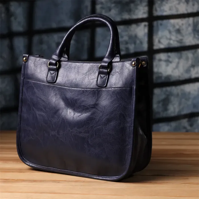 Ділова жіноча сумка з екошкіри Vintage 15132 Синій