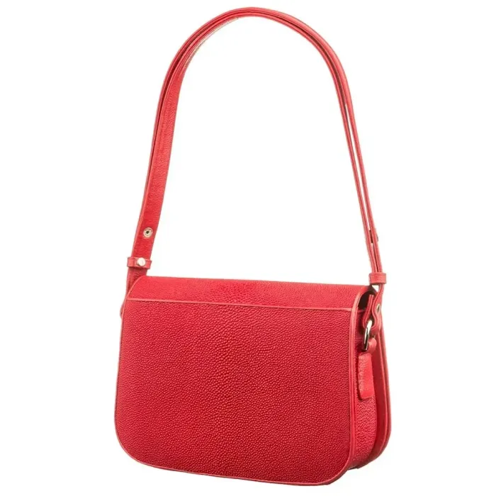 Сумка жіноча STINGRAY LEATHER 18500 із натуральної шкіри морського ската Червона