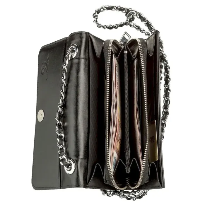 Жіночий клатч STINGRAY LEATHER 18504 з натуральної шкіри морського ската зі вставками зі шкіри пітона Чорний