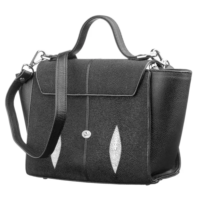 Сумка жіноча STINGRAY LEATHER 18506 із натуральної шкіри морського скату Чорна