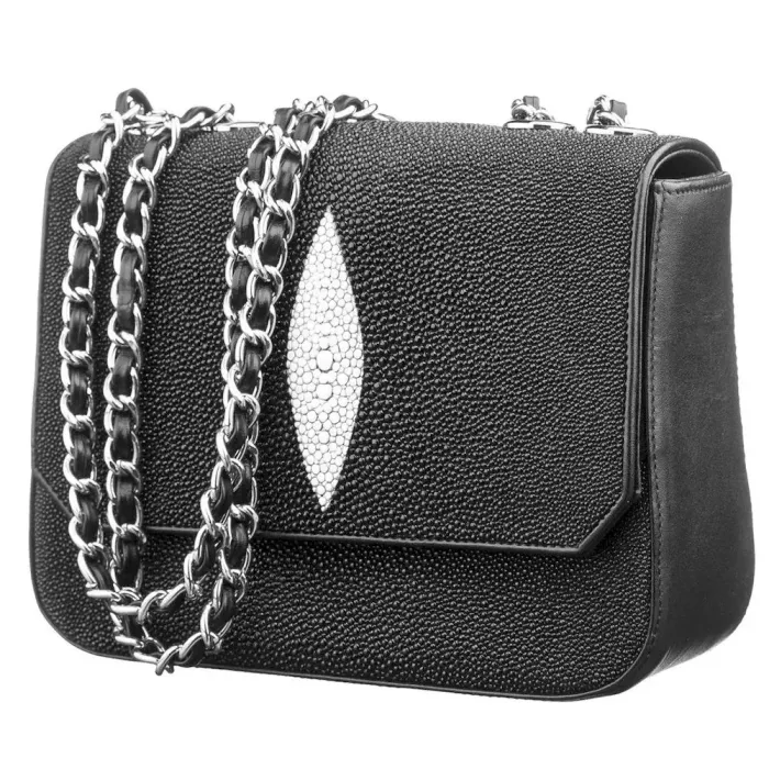 Жіночий клатч STINGRAY LEATHER 18507 з натуральної шкіри морського ската Чорний