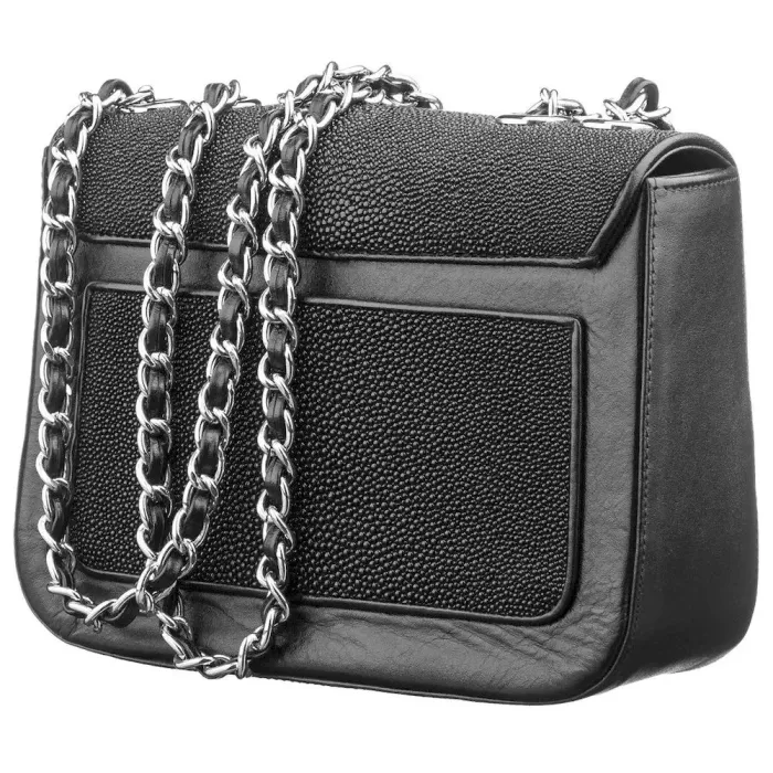 Жіночий клатч STINGRAY LEATHER 18507 з натуральної шкіри морського ската Чорний