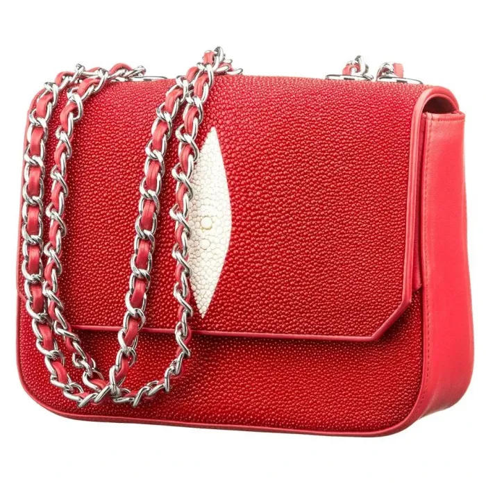 Жіночий клатч STINGRAY LEATHER 18508 з натуральної шкіри морського ската Червоний
