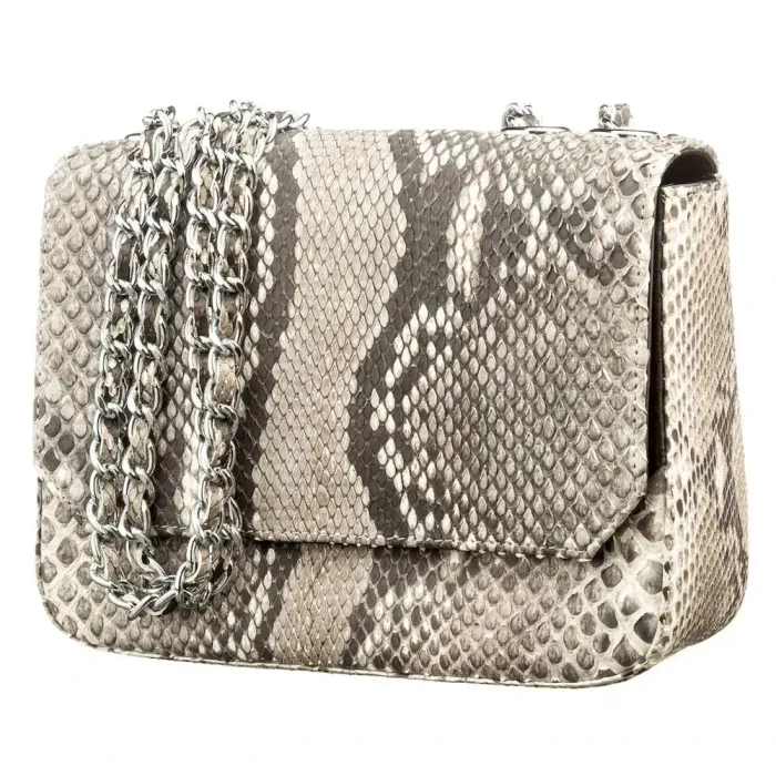 Жіночий клатч SNAKE LEATHER 18509 з натуральної шкіри пітона Сірий