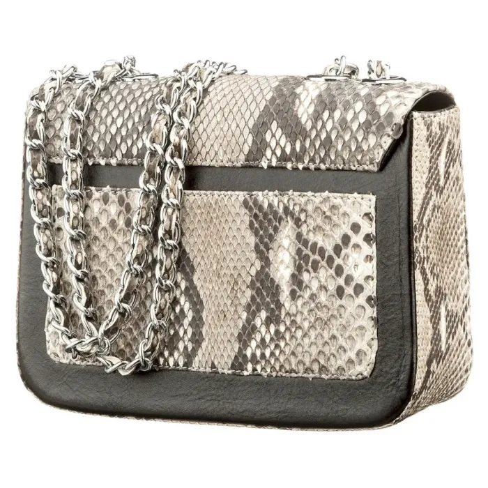 Жіночий клатч SNAKE LEATHER 18509 з натуральної шкіри пітона Сірий