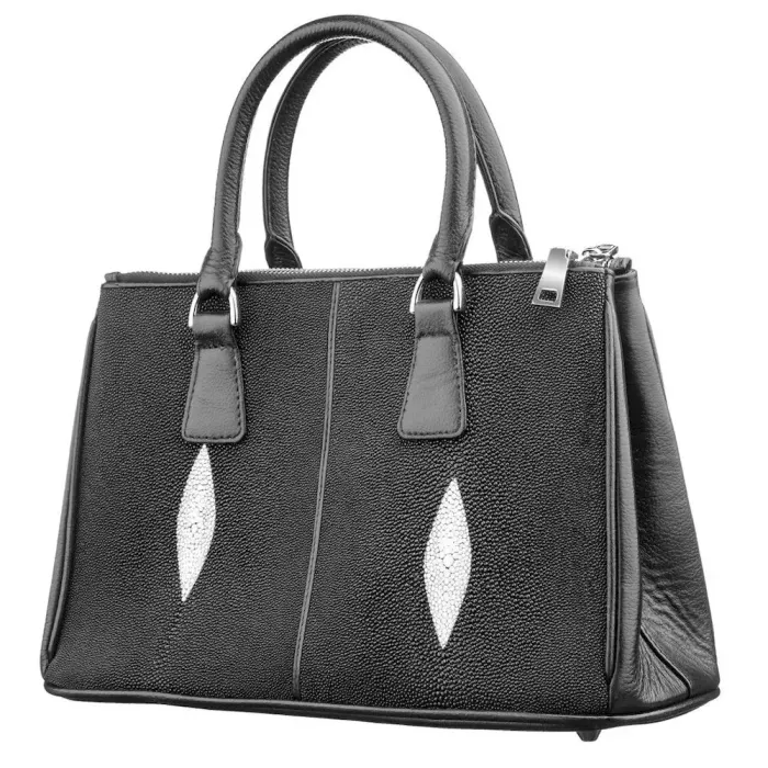 Сумка жіноча STINGRAY LEATHER 18512 із натуральної шкіри морського скату Чорна