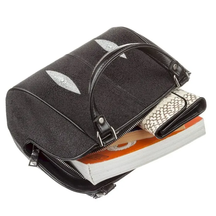 Сумка жіноча STINGRAY LEATHER 18515 із натуральної шкіри морського скату Чорна