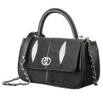 Сумка жіноча STINGRAY LEATHER 18516 із натуральної шкіри морського скату Чорна
