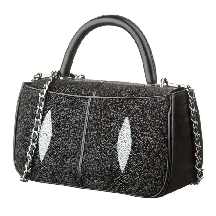 Сумка жіноча STINGRAY LEATHER 18516 із натуральної шкіри морського скату Чорна