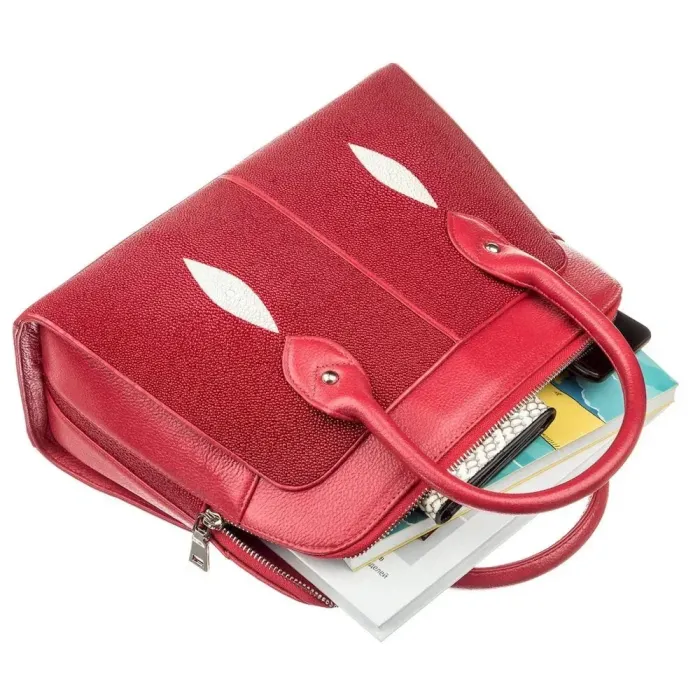 Сумка жіноча STINGRAY LEATHER 18517 із натуральної шкіри морського ската Червона