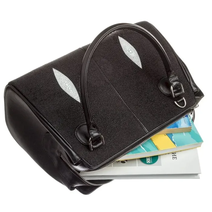 Сумка жіноча STINGRAY LEATHER 18518 із натуральної шкіри морського скату Чорна