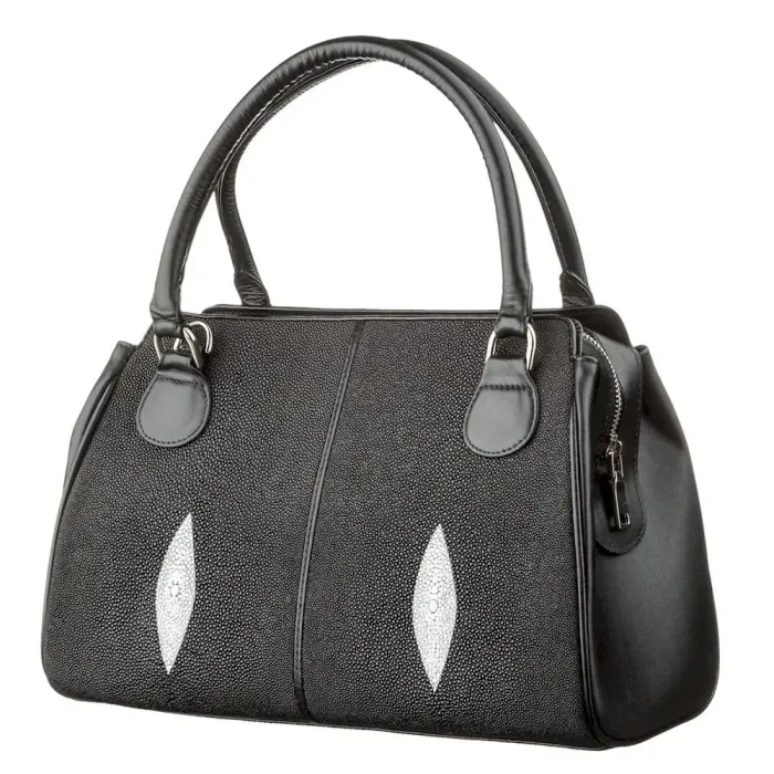 Сумка жіноча STINGRAY LEATHER 18518 із натуральної шкіри морського скату Чорна