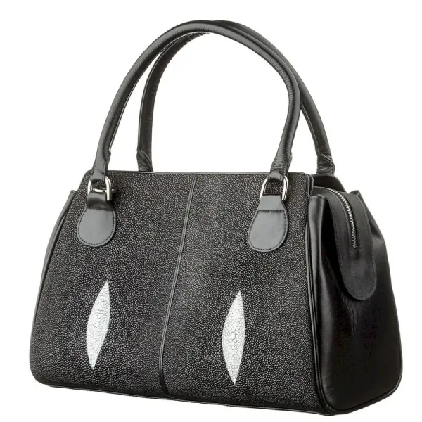 Сумка жіноча STINGRAY LEATHER 18518 із натуральної шкіри морського скату Чорна