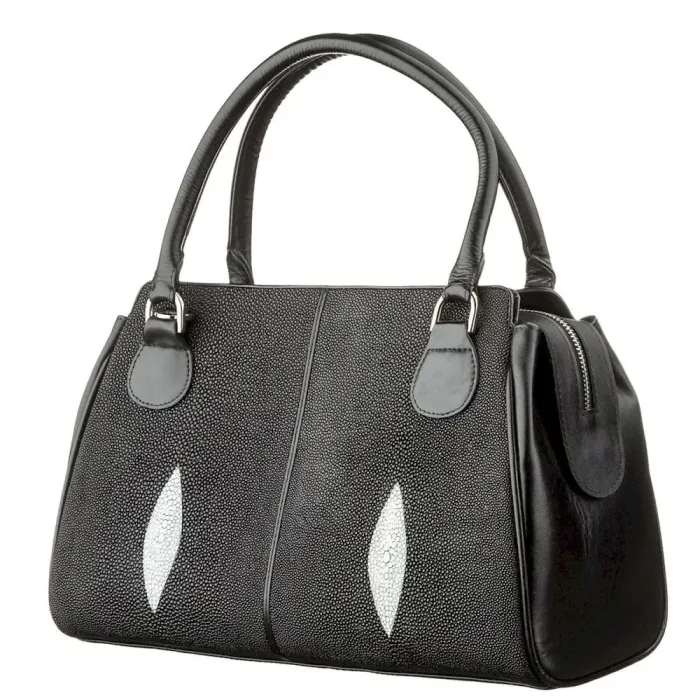 Сумка жіноча STINGRAY LEATHER 18518 із натуральної шкіри морського скату Чорна