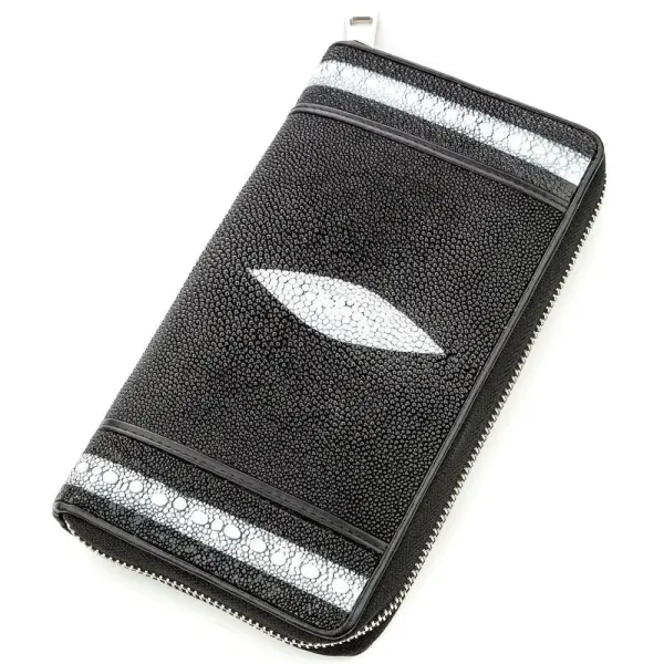 Гаманець-клатч жіночий STINGRAY LEATHER 18520 із натуральної шкіри морського ската Чорний