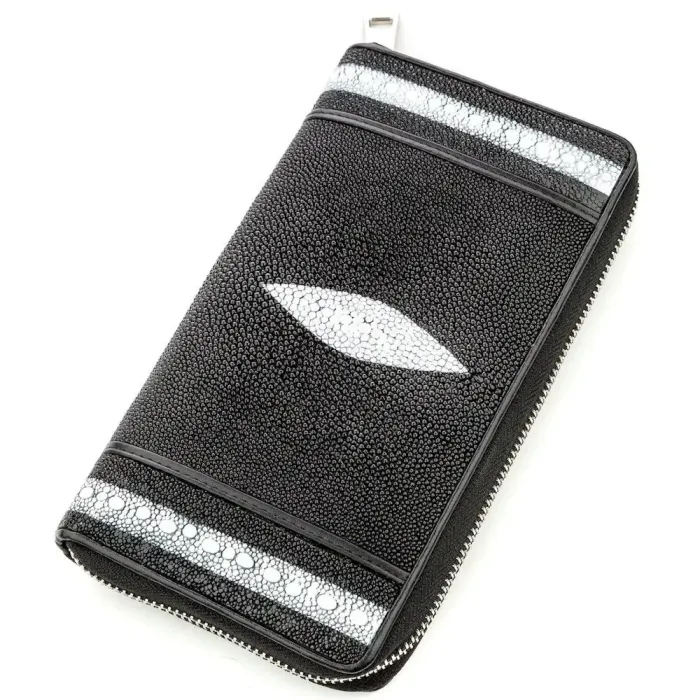 Гаманець-клатч жіночий STINGRAY LEATHER 18520 із натуральної шкіри морського ската Чорний