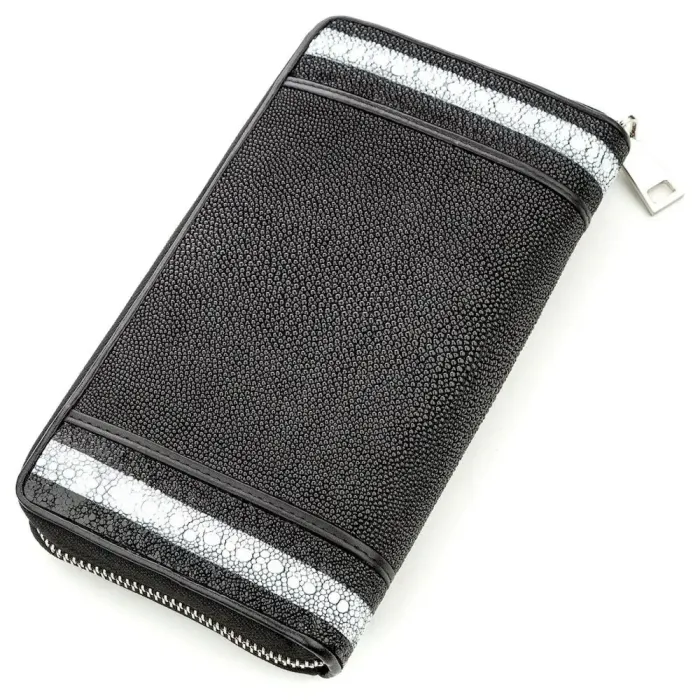 Гаманець-клатч жіночий STINGRAY LEATHER 18520 із натуральної шкіри морського ската Чорний