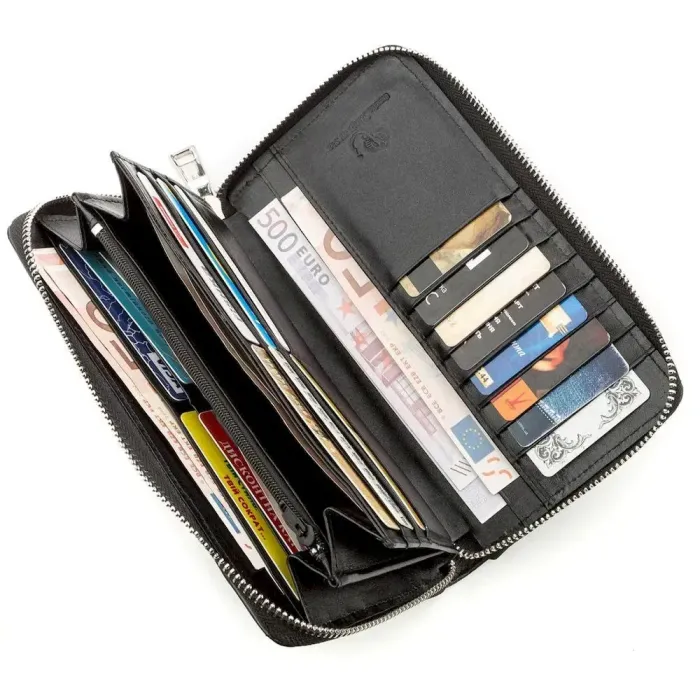 Гаманець-клатч жіночий STINGRAY LEATHER 18520 із натуральної шкіри морського ската Чорний