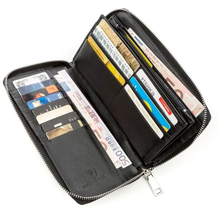 Гаманець-клатч жіночий STINGRAY LEATHER 18520 із натуральної шкіри морського ската Чорний