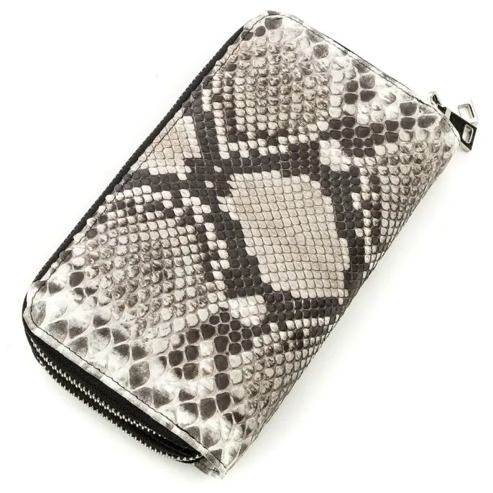 Гаманець жіночий SNAKE LEATHER 18524 із натуральної шкіри пітона Сірий