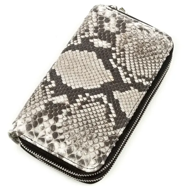 Гаманець жіночий SNAKE LEATHER 18524 із натуральної шкіри пітона Сірий