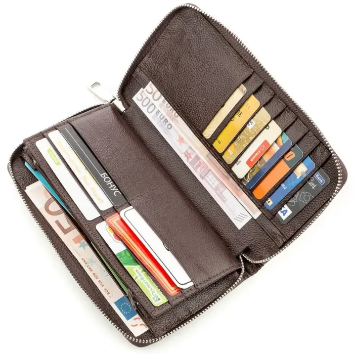 Чоловічий клатч CROCODILE LEATHER 18527 із натуральної шкіри крокодила Коричневий