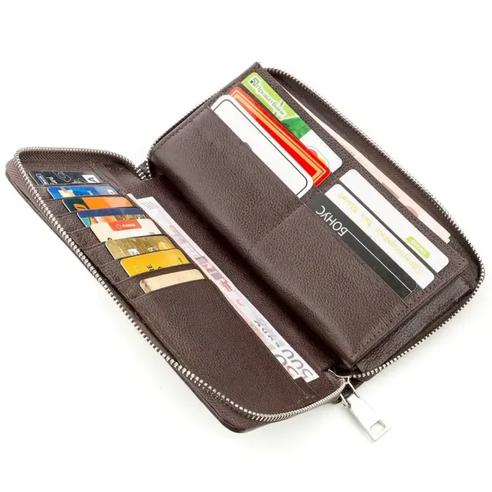 Чоловічий клатч CROCODILE LEATHER 18527 із натуральної шкіри крокодила Коричневий