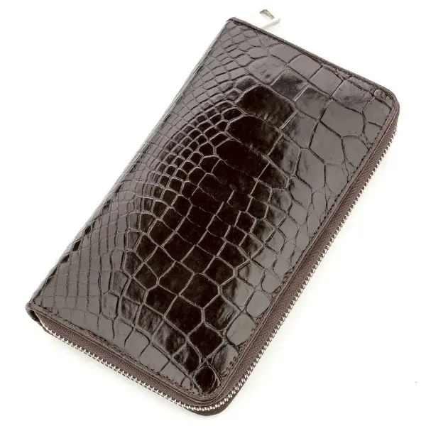 Чоловічий клатч CROCODILE LEATHER 18527 із натуральної шкіри крокодила Коричневий