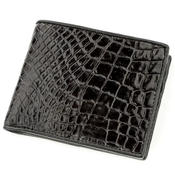 Портмоне CROCODILE LEATHER 18528 із натуральної шкіри крокодила Чорне