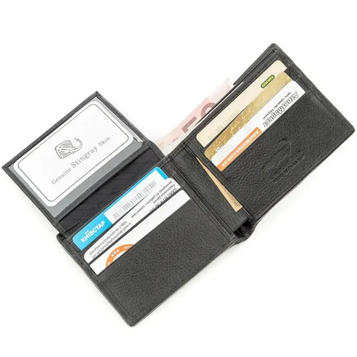 Портмоне CROCODILE LEATHER 18528 із натуральної шкіри крокодила Чорне