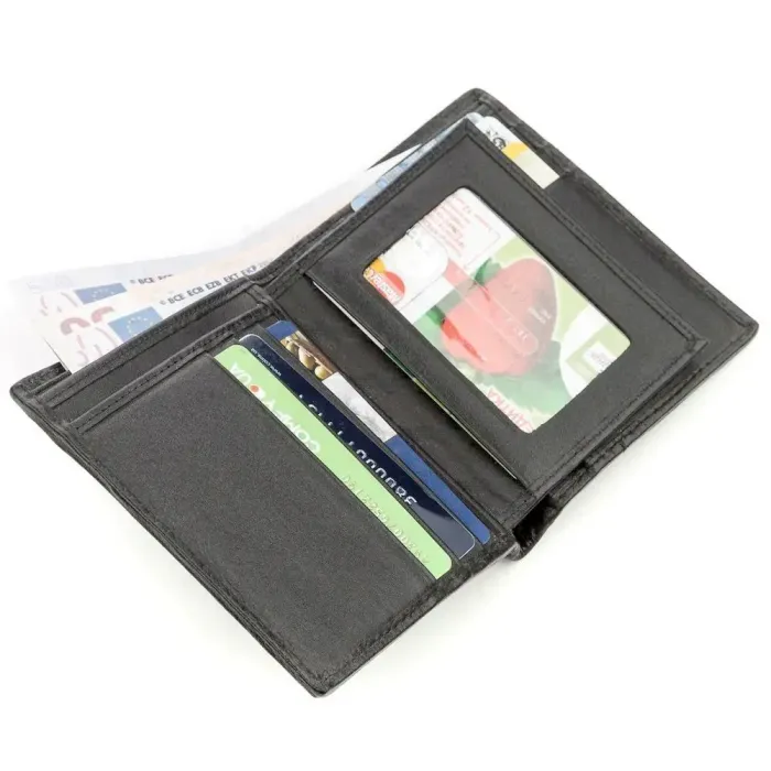 Портмоне CROCODILE LEATHER 18530 із натуральної шкіри крокодила Чорне