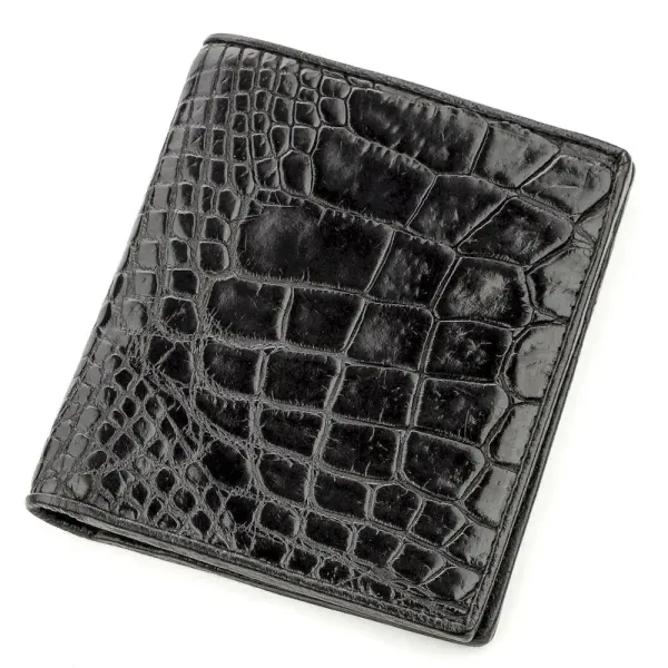 Портмоне CROCODILE LEATHER 18530 із натуральної шкіри крокодила Чорне