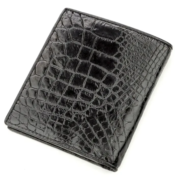Портмоне CROCODILE LEATHER 18530 із натуральної шкіри крокодила Чорне