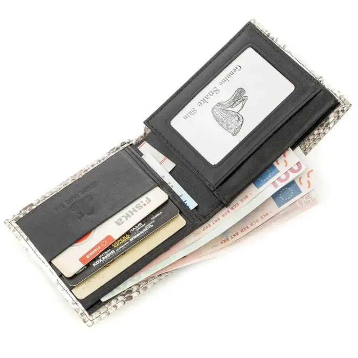 Гаманець жіночий SNAKE LEATHER 18532 із натуральної шкіри пітона Сірий