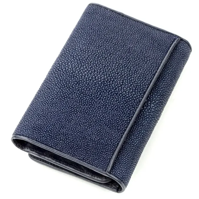 Вертикальний гаманець жіночий STINGRAY LEATHER 18533 із натуральної шкіри морського скату Синій