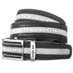 Ремінь чоловічий автомат STINGRAY LEATHER 18534 із натуральної шкіри морського ската Чорний