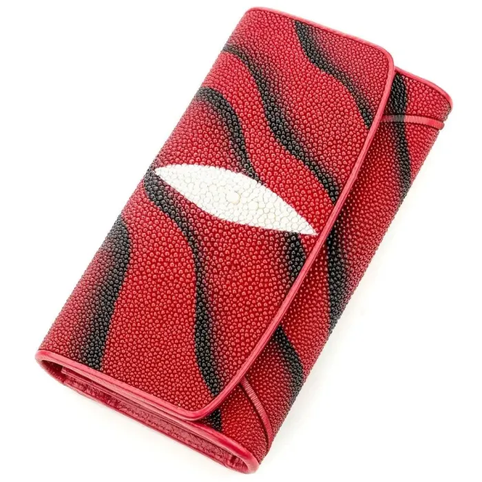 Гаманець жіночий STINGRAY LEATHER 18536 із натуральної шкіри морського ската Червоний