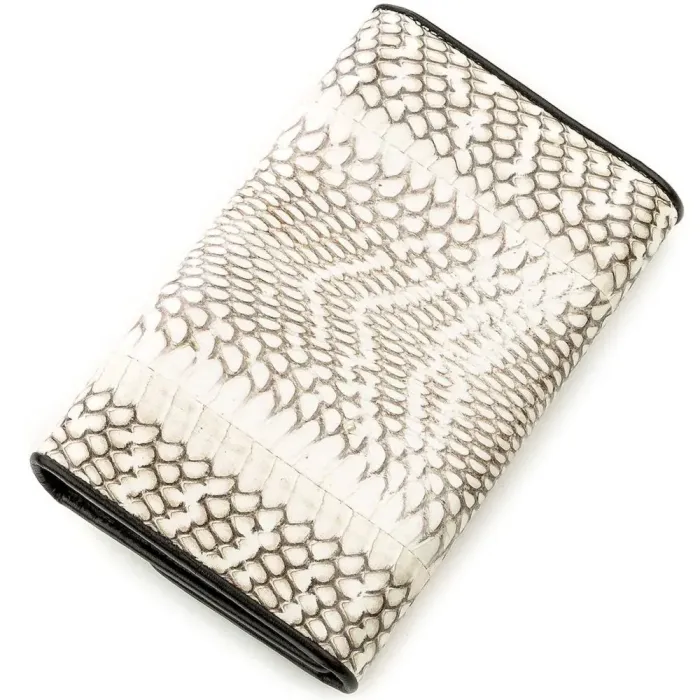Вертикальний гаманець SNAKE LEATHER 18545 із натуральної шкіри пітона Сірий