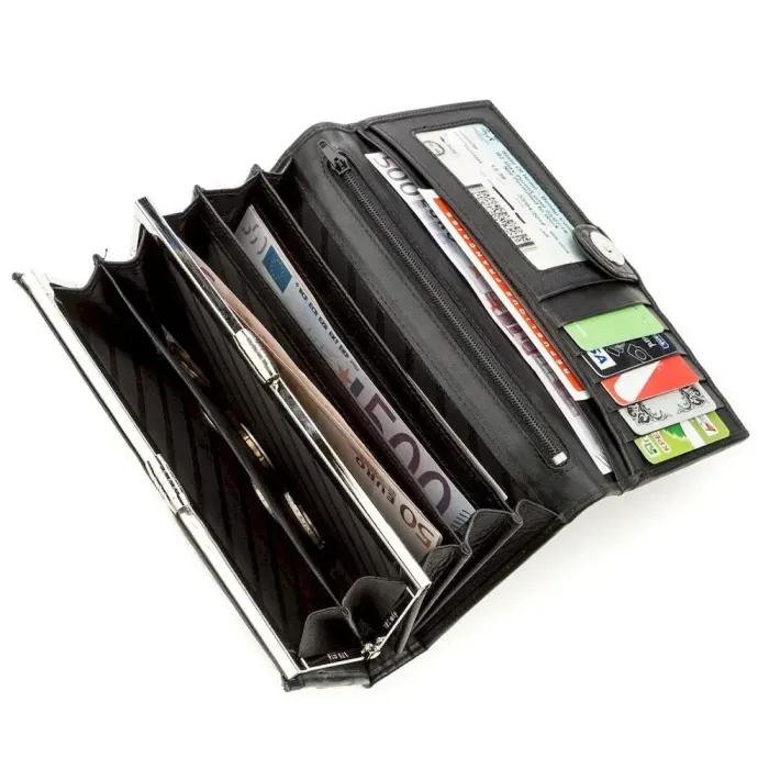 Гаманець жіночий SNAKE LEATHER 18547 із натуральної шкіри пітона Сірий