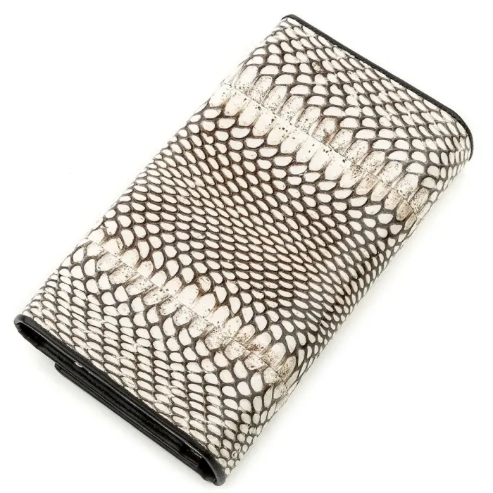 Гаманець жіночий SNAKE LEATHER 18547 із натуральної шкіри пітона Сірий