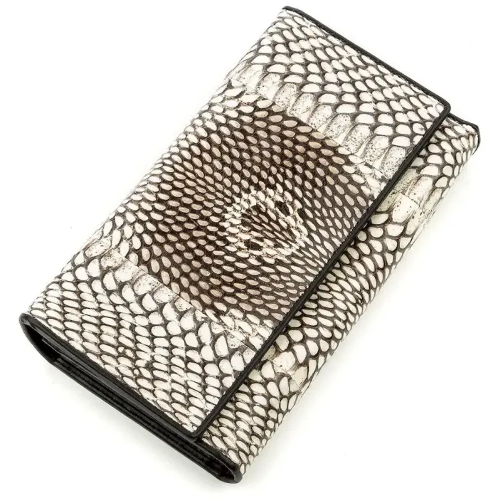 Гаманець жіночий SNAKE LEATHER 18547 із натуральної шкіри пітона Сірий