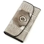 Гаманець жіночий SNAKE LEATHER 18548 із натуральної шкіри пітона Сірий